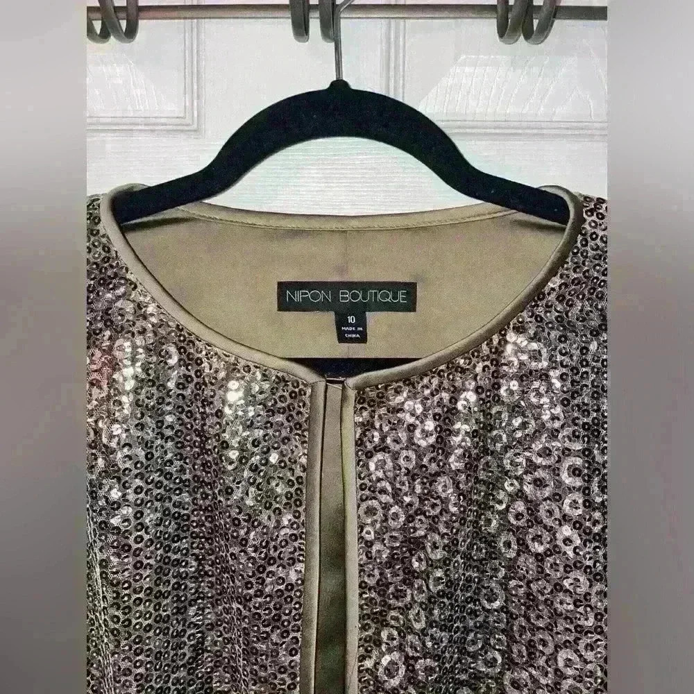 Nipon Boutique sequined open front jacket, size 10 - Picture 2 of 3